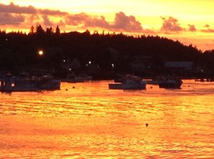 The water in the cove is on fire.