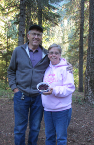 Emerald and Elata with fresh huckleberries!