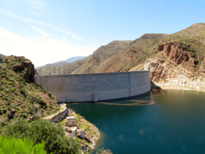 Dam that made the lake.