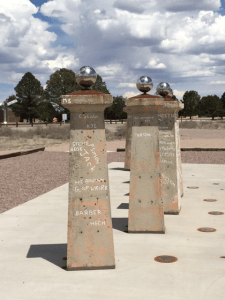 Famous scientist and Nobel Prize winners were invited to sign the posts of the sundial.