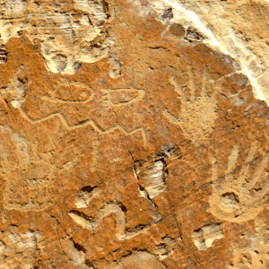 Examples of petroglyphs found in El Morro, I like the bear paws.