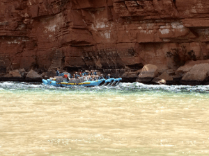 Rafters on their way through the Grand Canyon. The trip takes about 22 days.